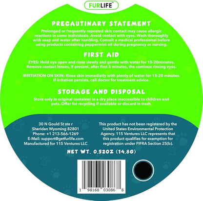 FurLife Black Dog Tag, Flea and Tick Prevention for Dogs - Waterproof Pendant for Collar, Safe for All Breeds