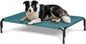 Elevated Dog Bed for Outdoor, Large Raised Dogs Cot for Training, Cooling Pet Beds with Washable Mesh, Indestructible Lifted Platform for Outside Camping, 41 inch Green