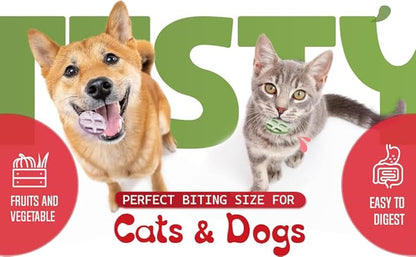 Freeze Dried Chicken Cat & Dog Waffle Treats - Made with Human Grade Chicken Breast & Liver - 5 Natural Flavors - Healthy, Tasty, Dry Food for Indoor Cats, Dogs - Inspected & Tested in USA