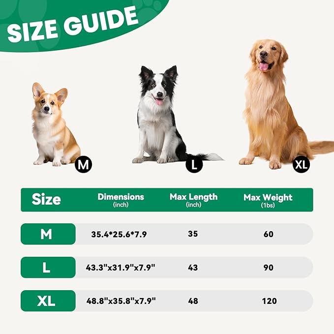 Elevated Dog Bed Raised Outdoor Dog Cot for Extra Large Dogs, Installation Requires No Tools, Frame with Washable Cooling Breathable Mesh Anti-Slip Feet, Indoor Pet Bed, Green, 48.8 Inches