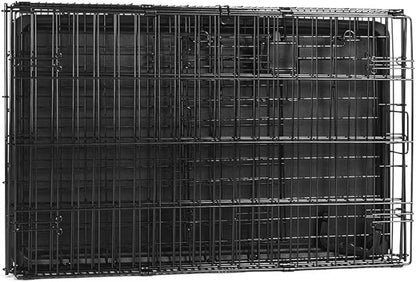 Amazon Basics Durable, Foldable Metal Wire Dog Crate with Tray, Single Door, 30 x 19 x 21 in, Black
