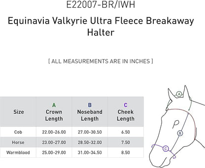 Equinavia Valkyrie Soft Ultra Fleece Padded Adjustable Breakaway Horse Halter - Brown/Ivory White - Warmblood