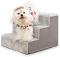 Dog Stairs for Small Dogs,13" H,3-Step Dog Steps for High Bed,Couch,Pet Stairs for Dogs and Cats Climbing with Non-Slip Bottom and Washable Cover,Light Grey