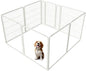 FXW Homeplus Unleashed Indoor Dog Playpen - Stress-Free and Safe Play, Heavy Duty 32 Inch 4 Acrylic Panels + 4 Wire Panels Dog Pen for Small and Medium Dogs, White│Patented