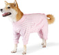 Dog Recovery Suit, Abdominal Wound After Surgery Wear, Anti Licking Bodysuit with Snaps, E-Collar & Cone Alternatives, Long Sleeve Dog Spay Surgical Pajamas Prevent Shedding(3XL, Pink)