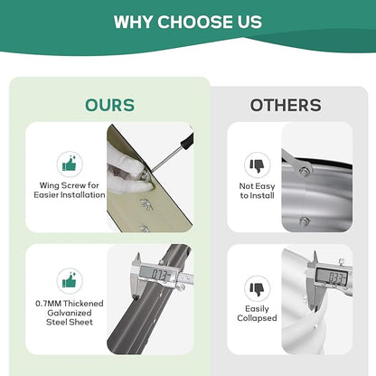 Galvanized Raised Garden Bed Outdoor - 4×2×1ft Planter Raised Beds for Gardening | Oval Metal Garden Planter Box with Safety Edging and Gloves for Vegetables Fruits and Flowers - Grey