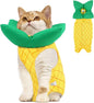 EMUST Cat Recovery Suit and Cat Cone Collar Set, Soft kittens Onesie for Cats After Surgery Female, Cute Kitten Surgery Recovery Suit Female, Cone of Shame Alternative for Kittens Under 4lb, Yellow, S