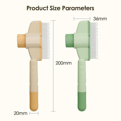 Flea Comb for Cat Hair Removal Comb, 2025 New Self-Cleaning Flea Brush for Cats and Dog, Comfort Cat Hair Removal Tool with Long & Short Stainless Steel Metal Grooming Brush(Yellow)