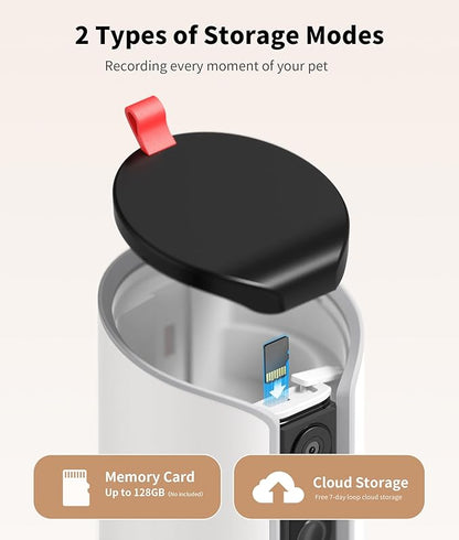 2K Pet Camera Treat Dispenser, 360°View Dog Camera with Phone App, 5G&2.4G WiFi 2-Way Talk Pet Cam Indoor for Cats Remote Treat Tossing, Motion Alerts, Auto Tracking