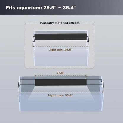 GLOWRIUM Aquarium Light, LED Freshwater Fish Tank Light with Timer, Full Spectrum Planted Aquarium Grow Lights with Daylight/Moonlight Mode, Brightness Adjustable, Auto On/Off (30-35 in)