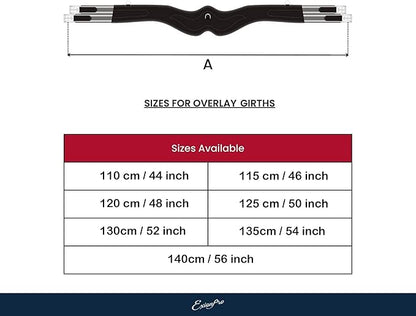 Exion Designer Anatomic Snap Over Lay Girth | Comfortable Leather Horse Girth for English Saddles | Jumping & Riding