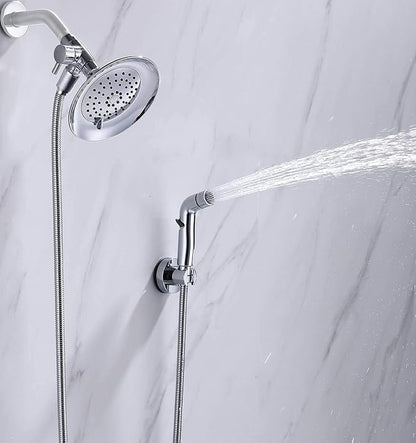 G-Promise Dog Shower Sprayer Attachment for Fast and Clean Pet Showering, Multifunctional Shower, Metal Diverter, 78 Inch Extra Long Hose, No Drill Hook, Dog Washing-Bathingroom (Chrome)