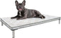 FXW TitanNest Chew-Proof Elevated Dog Bed, Raised Cot for Indoor/Outdoor/Camping Use, Durable & Washable Padded Pet Bed with Exclusive Reuseable Cover for Small Dogs, 36.0" L x 24.0" W x 4.5" H, Gray