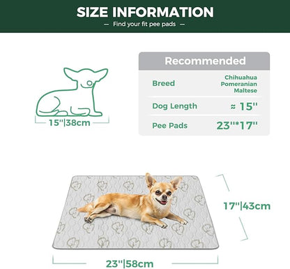 FXW Washable Pee Pads for Dogs, Puppy Pads with Super Absorbent, Specifically Designed for 24inch Cages, 23" × 17" Rectangle, Khaki, 2 Packs