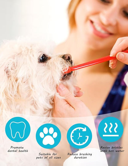 200 Pcs Dog Toothbrush, Pet Double Sided Brushing Kit Long Handle Soft Bristles Dogs Tooth Brush for Small to Large Dog, Cat, Puppy & Kitten, 10 Colors