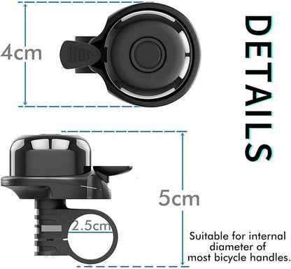 2 Pack Classic Bike Bell, Bicycle Bell Loud Crisp Clear Sound Bicycle Bike Bell City Bike BMX Bike Sports Bike for Adults Kids Right Hand/Left Hand Use