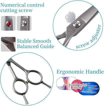 4.5" Curved Dog Scissors for Grooming Face and Paws with Safety Round Tip for Small Dogs Face Paw Ears Trimmer Professional Small Cat Grooming Shears (4.5" Curved, Gray)