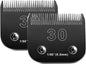 30 Blades Dog Grooming Blades Compatible with Andis/Oster A5/Wahl KM-10 Series Dog Clippers,Detachable Dog Clipper Replacement Blades,Black,(30#/2PCS)