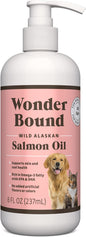 Amazon Brand - Wonder Bound Wild Alaskan Salmon Oil - Skin and Coat Support, Omega 3 Supplement for Dog and Cat , 8 fl oz