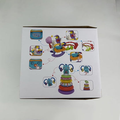 4 in 1 Baby Toys for 6 12 18 Month, Learning Toys for Babies 6-12 Months, Busy Cube, Stacking Sorter, Piano Xylophone Pull String Travel Toy, Birthday Gifts for Toddlers 1 2 Years Old