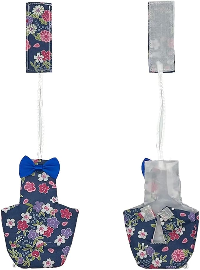 2 PCS Floral Parrot Diapers Bird Flight Suit Diaper Blue&Green Reusable Inner Layer Parrot for Parakeet Parrot Mini Macaw, Medium