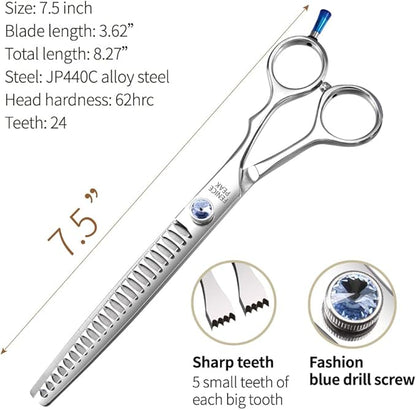 Fenice Professional 7/7.5/8 Pet Grooming Scissors Thinning Cutting Shears for Dog s/Cats Thinning Rate:70-80% (7.5 inch)