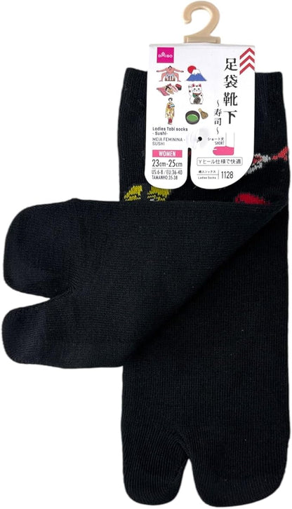 Japan Style Tabi Socks for Split Toe, Comfortable Tabi Toe Socks for Unisex Mt. Fuji, Lucky Cat, Sushi, Sumo, Ukiyoe, Hokusai