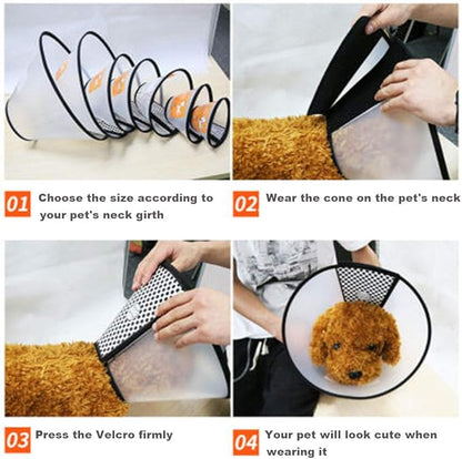 2 Pack Cat Cones to Stop Licking, Cat E Collar Pet Cone for Cats After Surgery, Pet Elizabethan Collar Dog Head Cone Recovery Cone for Most Cats & Small Dogs (Size L, 5#)