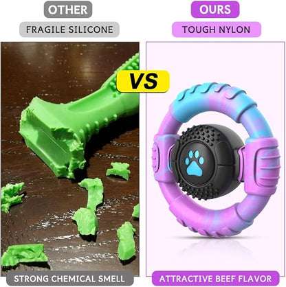 Dog Toys for Aggressive Chewers Large Medium Small Breed Indestructible Durable Tough Squeaky Dog Chew Toys to Keep Them Busy Nylon Rubber Interactive Dog Toys