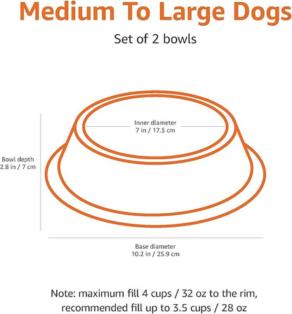 Amazon Basics Stainless Steel Dog Bowl, Single