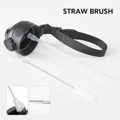 Enerbone 24 oz Insulated Water Bottle, Stainless Steel Bottle with Carrying Strap, Double-Wall Vacuum Insulation Design, Leakproof Sports Bottle with Straw, Keep Drinks Cold or Hot for Hours