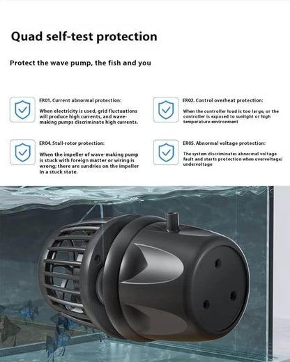 Aquarium Wave Maker Pump (DMP20) – Submersible Circulation Pump for Saltwater Marine Reef Tanks, Bluetooth App Control & Smart Controller
