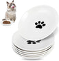 6 Pack Cat Food Bowl, Ceramic Cat Bowls, Anti Whisker Fatigue Cats Bowl Set,5.5 Inches Shallow Wide Kitten Plates for Food and Water (Cat's Paw Style)