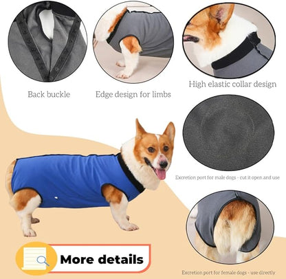 Dog Surgery Recovery Suit,Abdominal Surgical Suit for Dogs,Recovery Suit for Dogs,Prevent Licking Surgical Wound Dog Cone Alternative Blue XL