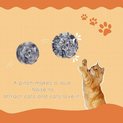 Andiker Cat Crinkle Balls, 2.36 Inches 6 Colors 12pcs Cat Balls Chew and Chase Kitten Mylar Crinkle Ball Lightweight Cats Toys for Indoor Cats to Keep Fit and Active(12pcs)
