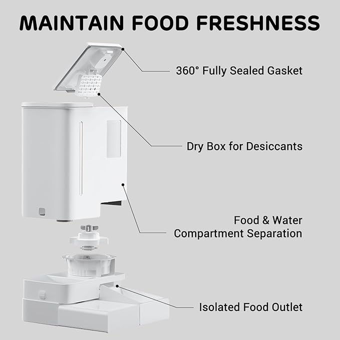 FW54 5G/2.4GHz WiFi Automatic Feeder and Waterer 2-in-1 Set for Pets, 300 oz Large Capacity for 2 Weeks, Perfect for Working Parents