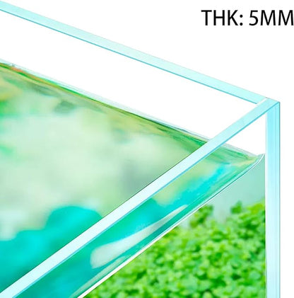 9.5 Gallon Rimless Aquarium, Ultra Clear Glass Low Iron Small Fish Tank for Betta, L15.7×W11.8×H11.8 Inches Thickness 5mm with EVA Foam Mat Included