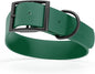 Dogline Biothane Waterproof Dog Collar Strong Coated Nylon Webbing with Black Hardware Odor- Proof for Easy Care Easy to Clean High Performance Fits Small Medium or Large Dogs, Hunter Green