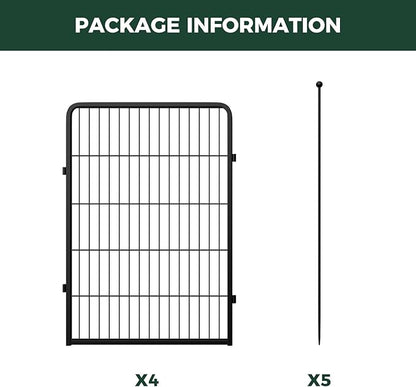 FXW Rollick Unleashed Dog Playpen for Indoor, Yard, RV Camping, 40 inch 4 Panels for Medium and Large Dogs, Black│Patented