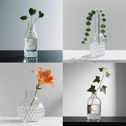 2.16LB Glass Beads Vase Filler Aquarium Gravel Decor Flat Glass Marbles Gems Pebbles Fish Tank Rocks Home Decorative Art Craft - Clear