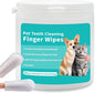 Dog Teeth Finger Wipes Cat Dental Finger Wipes, Puppy Teeth Cleaning Wipes, Pet Oral Care Pack of 50