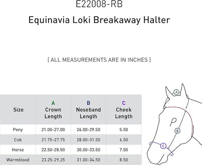 Equinavia Loki Adjustable Breakaway Horse Halter - Royal Blue - Cob