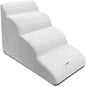 Dog Stairs, Removable and Washable Pet Stairs, 4-Steps Non-Slip Pet Ramp, Dogs Steps for High Bed Sofa, High Resilience Sponge Dog Stairs(White)