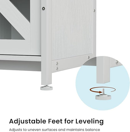 55-75 Gallon Aquarium Stand Heavy Duty Steel Frame, Fish Tank Cabinet with Accessories Storage for Reptile Terrarium & Turtle Tank - 1000lbs Capacity (White)