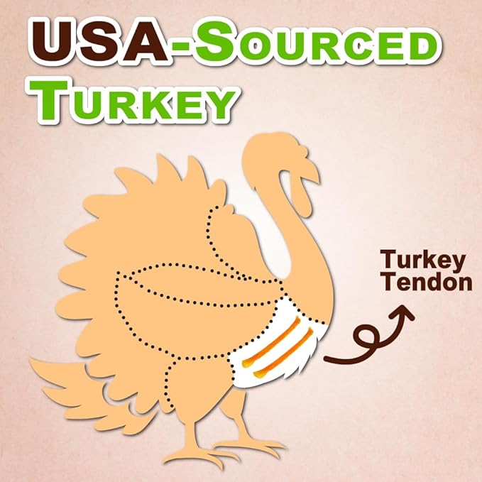 Afreschi Turkey Tendon for Dogs, Dog Treats for Signature Series, All Natural Human Grade Puppy Chew, Ingredient Sourced from USA, Hypoallergenic, Rawhide alternative, 4 Units/Pack Ring (Small)