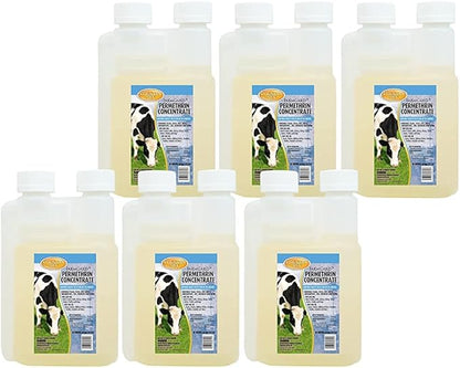 FarmGard Permethrin Concentrate - 32 Ounce (Case of 6) 343961CVA - Gets Rid of Flies, Mosquitoes, Silverfish, Cockroaches, Fleas, Millipedes, Gnats, Fruit Flies, Ticks, Lice, Spiders