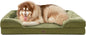 EHEYCIGA Orthopedic XL Dog Beds, Waterproof Memory Foam Dog Bed for Extra Large Dogs, Non-Slip Bottom and Egg-Crate Foam Big Pet Couch Bed with Washable Removable Cover, Olive Green