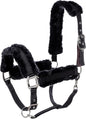 Equinavia Valkyrie Soft Ultra Fleece Padded Adjustable Breakaway Horse Halter - Black/Black - Horse