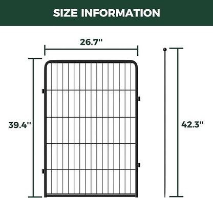 FXW Rollick Unleashed Dog Playpen for Indoor, Yard, RV Camping, 40 inch 4 Panels for Medium and Large Dogs, Black│Patented