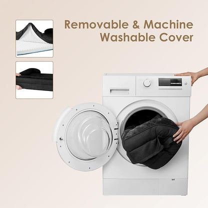 EHEYCIGA Orthopedic Dog Beds for Large Dogs, Waterproof Memory Foam Large Pet Bed with Sides, Non-Slip Bottom and Egg-Crate Foam Dog Couch Bed with Washable Removable Cover, Black